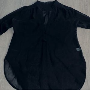 Fabric black sheer top